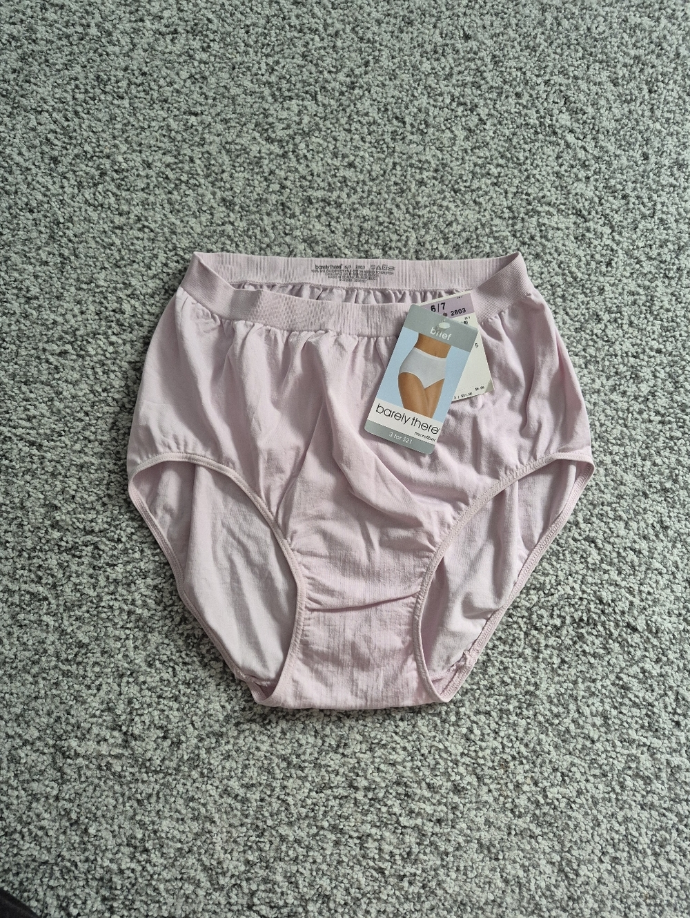 3 pair Nylon with cotton crotch Panties by Barely There Size 6/7 Style 2803 - Picture 4 of 5